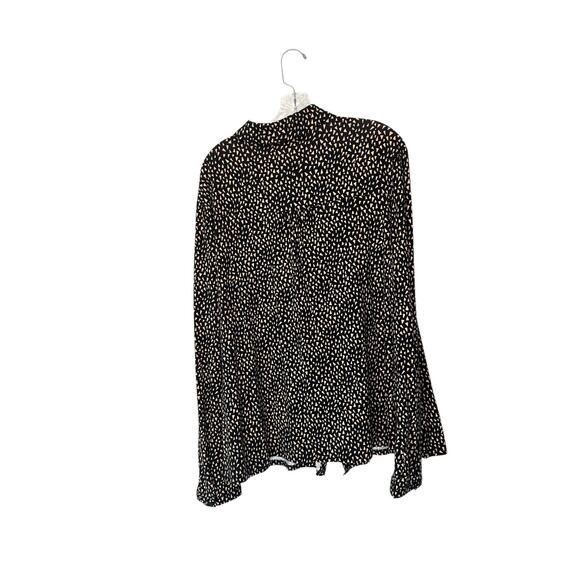 Long Tall Sally Button Up Blouse Peach Black Long Sleeve Work Relaxed Size‎ XL - Picture 8 of 11